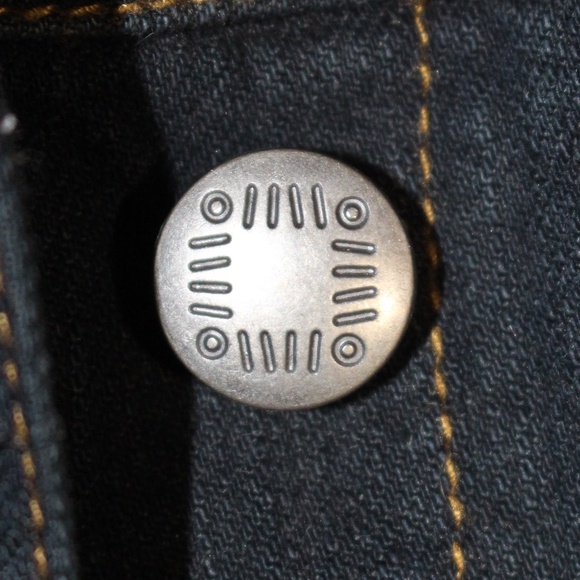 Chico's Platinum, dark denim jean  jacket   size   medium 8 - Picture 4 of 10